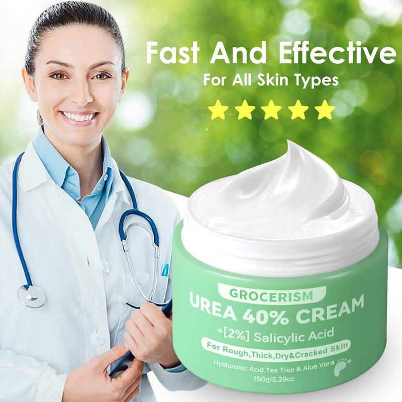 [Black Friday] Grocerism Urea Cream 40 Percent For Feet Plus 2% Salicylic Acid Foot Cream and Hand Cream Maximum Strength with Hyaluronic Acid, Aloe Vera and Tea Tree For Deep Moisturizes,Callus Remover, Hydrating, Dry & Cracked Skin  Moisturizer