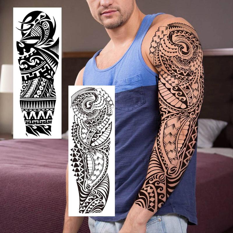 Lion & Skull Pattern Temporary Tattoo Sticker, Self Adhesive Fake Tattoo Sticker, Body Art Decoration for Men & Women, Party Supplies, Tattoo Cardigan