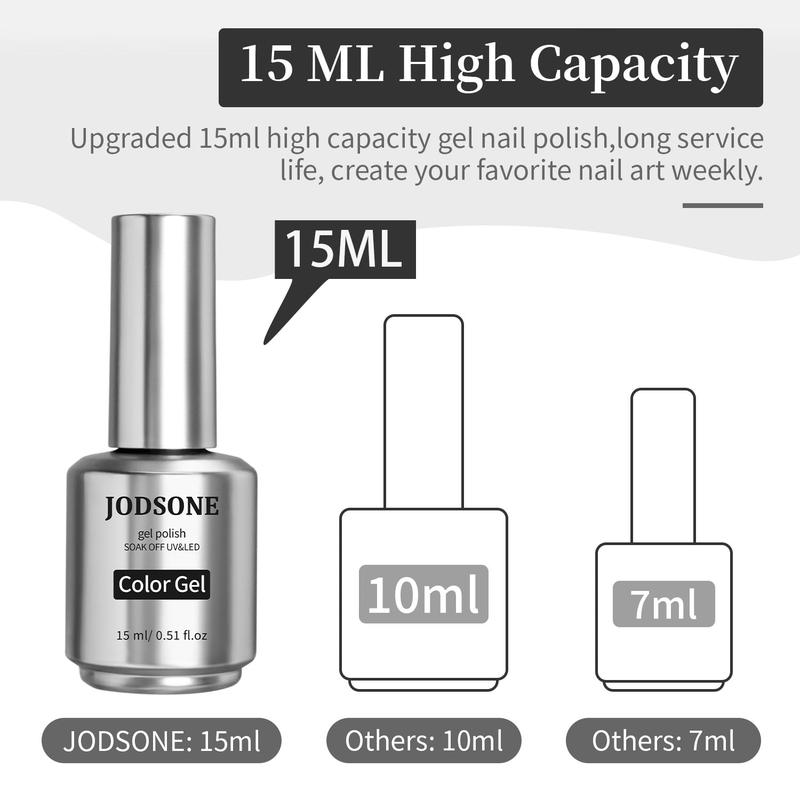 JODSONE Gel Nail Polish 15ml Black Gel Polish Black Gel Nail Polish Black Nail Polish Soak Off Led Gel Polish Nail Art Manicure Salon Diy At Home