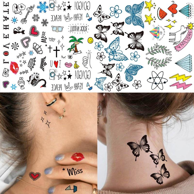 Mixed Style Pattern Temporary Tattoo Sticker (15pcs set), Waterproof Fake Tattoo Sticker, Body Art Sticker For Men & Women