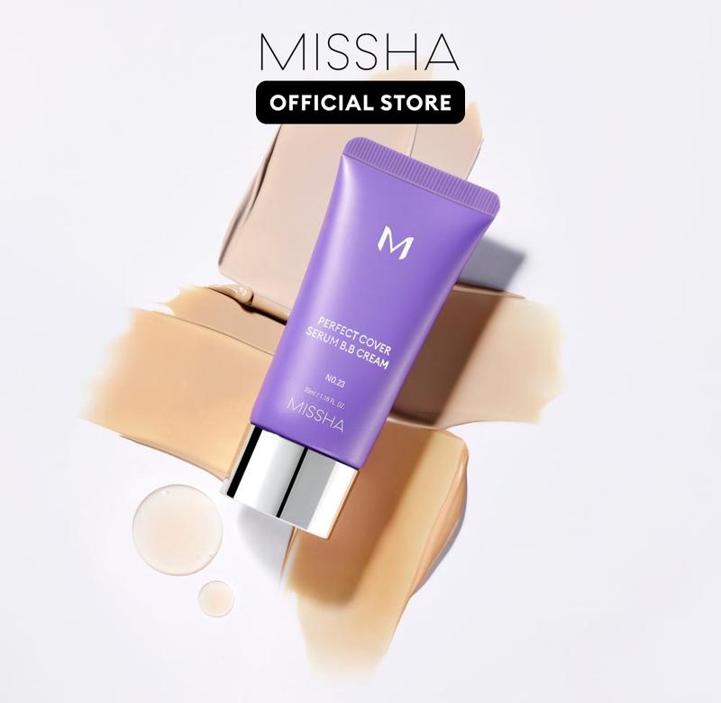 [MISSHA Official Shop] M Perfect Cover Serum BB Cream (35ml) - Bifida Ferment Lysate Serum-Infused BB Cream for Anti-Aging Skin Rejuvenation