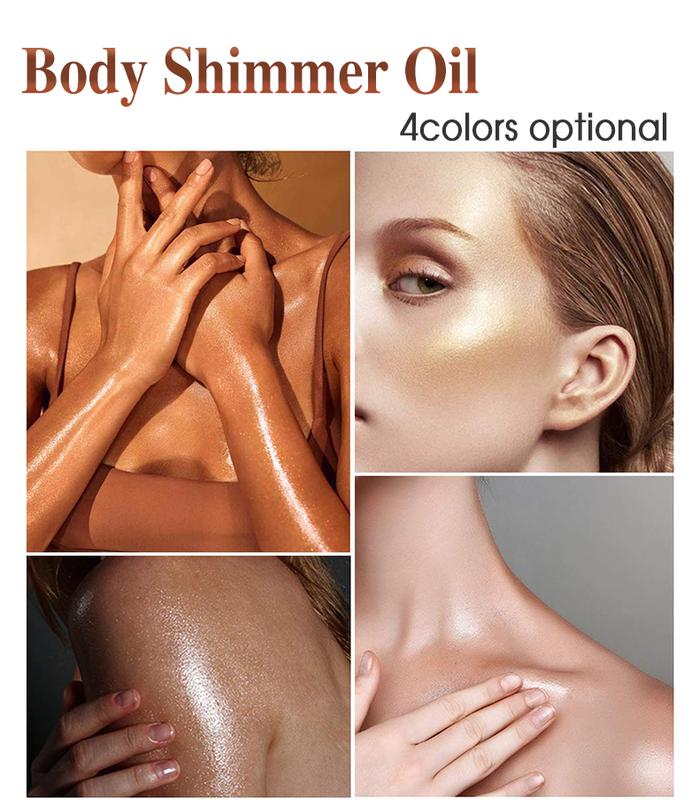 AMVital Shimmer Body Oil Rose Gold - Illuminating Highlighter for Face & Body. Adds radiant shine,non-sticky,fast-absorbing,lightweight, and hydrating