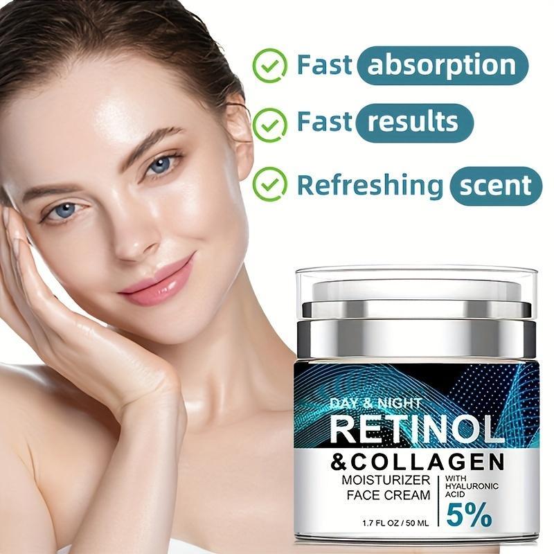 Retinol & Collagen Face Cream, 1 Count Moisturizing Face Cream, Hydrating Face Moisturizer, Face Lotion for Men & Women