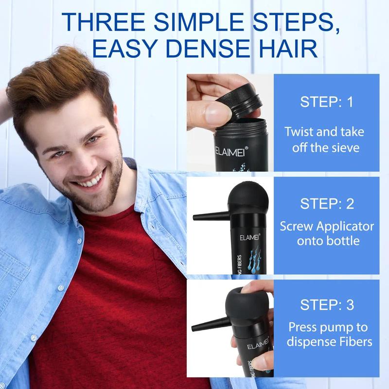 Hair Thickening Fiber Set, Hair Fiber Spray Applicator & Hair Thickening Fiber, Natural Looking Hair Thickening Powder, Professional Hair Styling Product