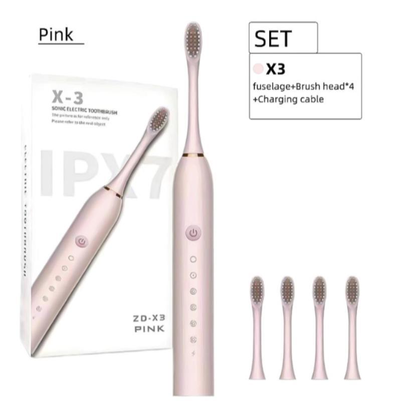 Electric Toothbrush Set, 1 Set USB Rechargeable Toothbrush with Replacement Brush Head, Oral Care Product for Adults