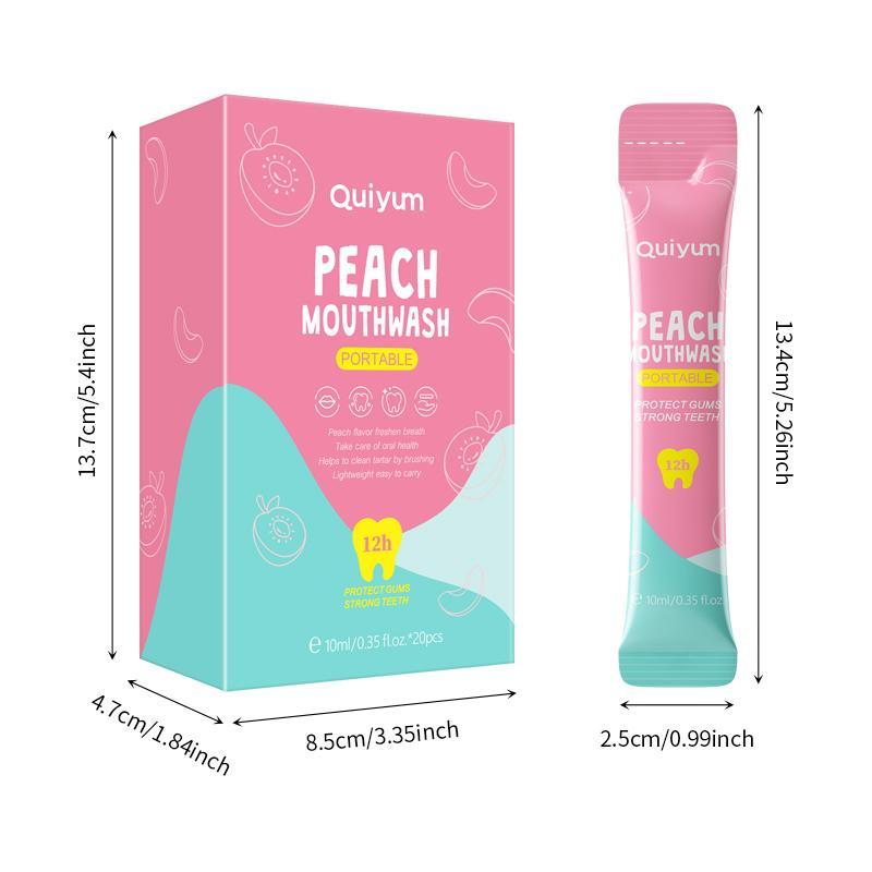 20pcs box Peach Flavor Mouthwash, Fresh Breath Mouthwash, Oral Hygiene Care For Men & Women