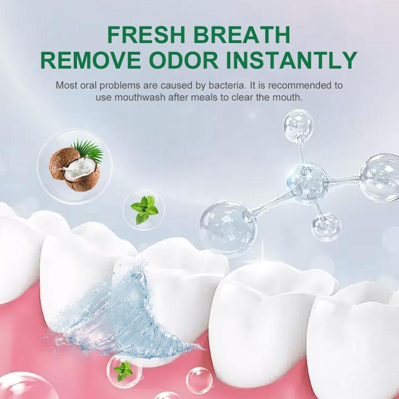 60 100ml Coconut Oil Pumping Mouthwash, Coconut & Mint Flavor Pulling Oil, Oral Care Mouthwash,  Teeth Cleaning,  Fresh Breath Mouthwash for Daily Use