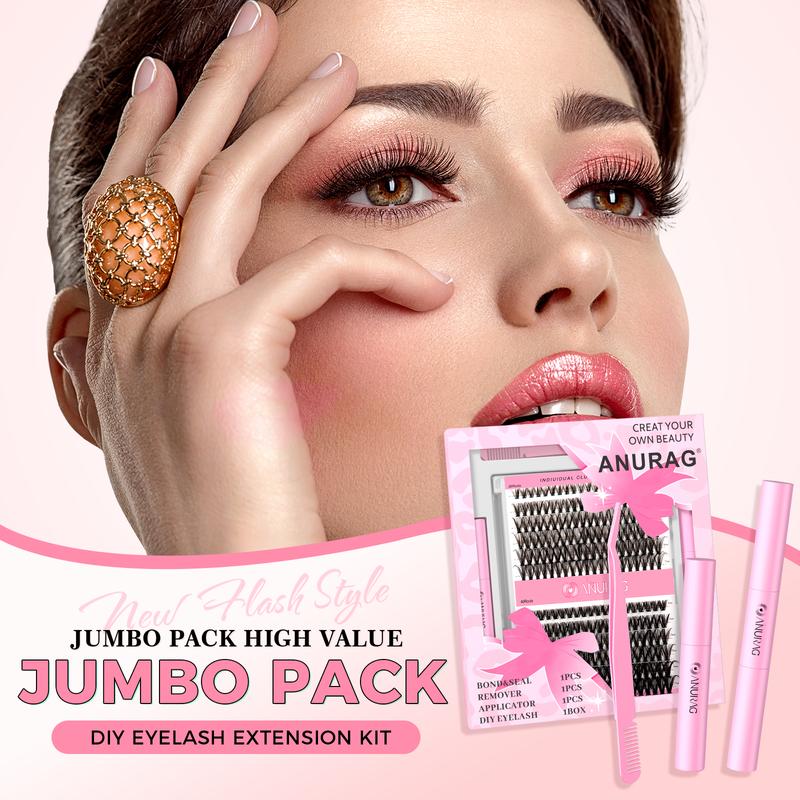 ANURAG  Eyelash Extension Kit, 240 Piece Eyelash Collection Kit, 30+40D Hybrid Tray Single Eyelash, (with Applicator and Eyelash Adhesive and Sealer) Eyelash Bonding and Sealing, DIY Eyelash Extension Kit at Home, Ultra Thin Eyelash Kit for BeginnersSalon