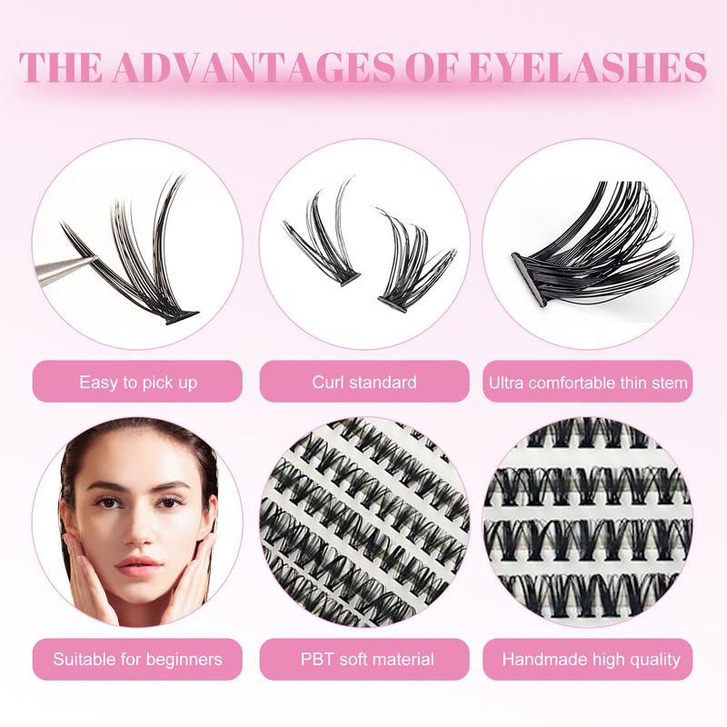 ANURAG  Eyelash Extension Kit, 240 Piece Eyelash Collection Kit, 30+40D Hybrid Tray Single Eyelash, (with Applicator and Eyelash Adhesive and Sealer) Eyelash Bonding and Sealing, DIY Eyelash Extension Kit at Home, Ultra Thin Eyelash Kit for BeginnersSalon