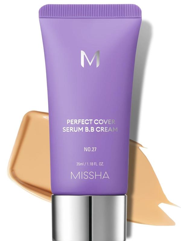 MISSHA M Perfect Cover Serum BB Cream No.27 Honey Beige - Superfood Complex - Buildable Coverage - 1.18 Fl oz - Moisture, Hydrate