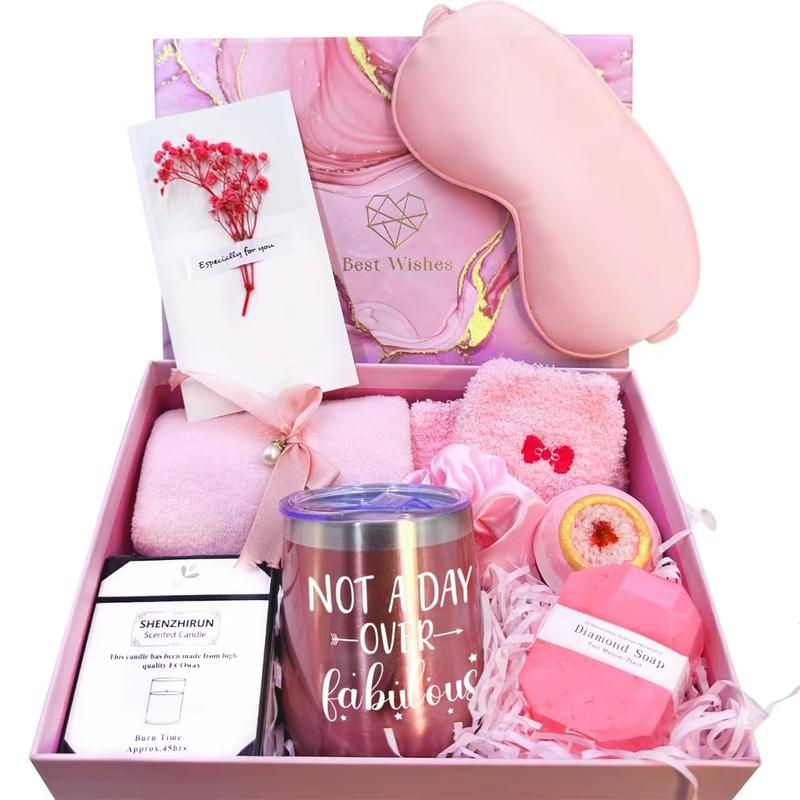 Birthday Gifts ideas for Women friendship,Get Well Soon Gifts, Rose Relaxing Spa Body Care Gifts Basket for Mom Her Best Friends Sister Wife Christmas Cift Teacher