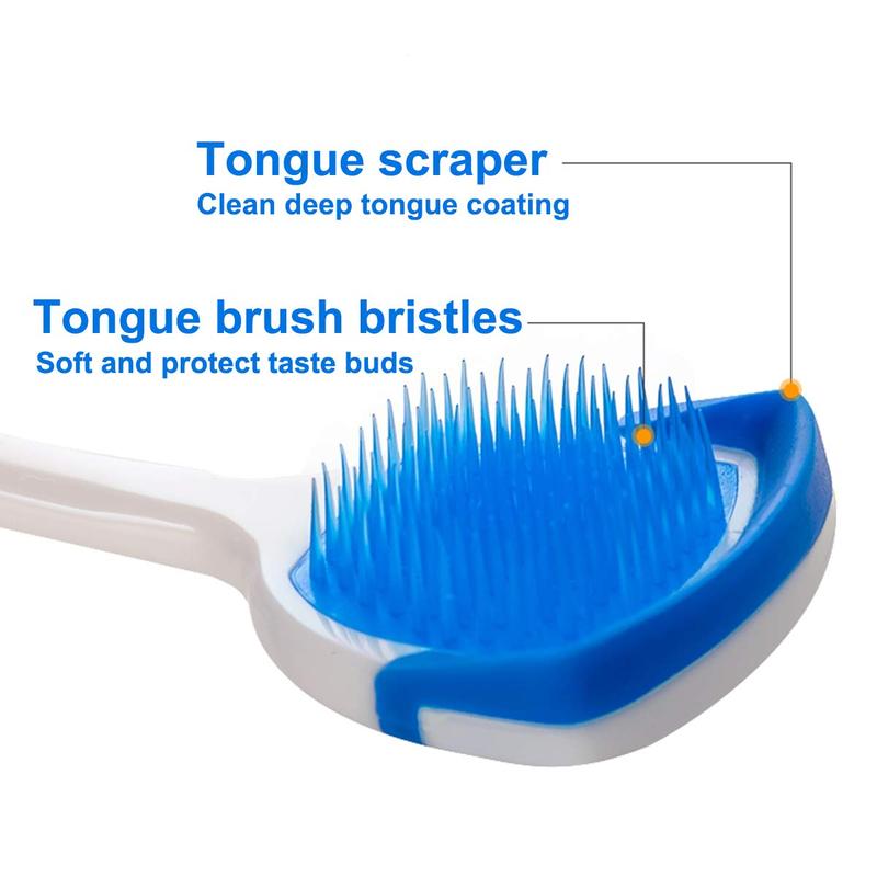 Tongue Brush, Tongue Scraper, Tongue Cleaner Helps Fight Bad Breath, 3 Tongue Scrapers, 3 Pack (Blue & Orange & Red)