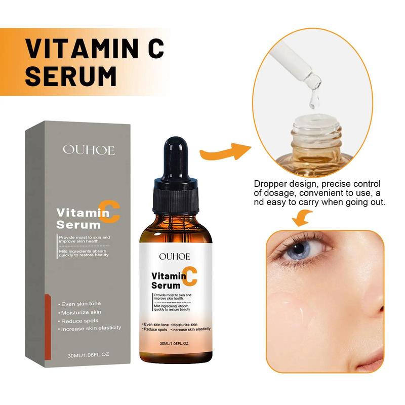 30ml Vitamin C Facial Serum, 1 Count Moisturizing Facial Essence, Even Skin Tone, Skin Care Product for Women & Men, Christmas Gift