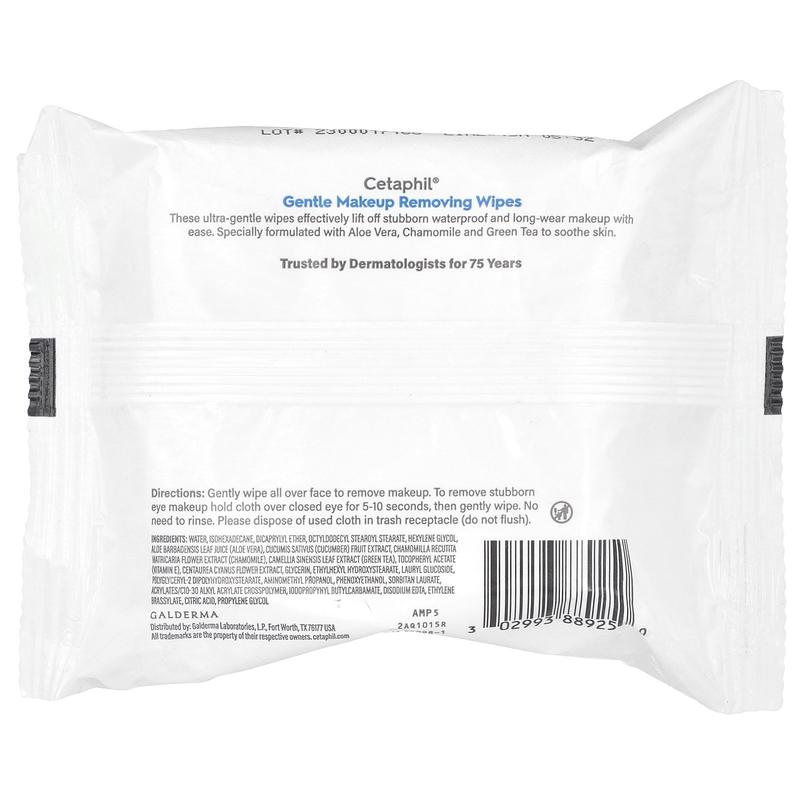 Cetaphil Gentle Makeup Removing Wipes, 25 Pre-Moistened Towelettes