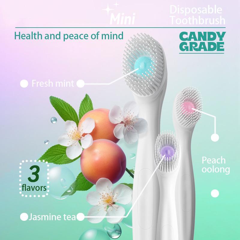 Portable Mini Toothbrush with Freshening Beads, 20pcs set Disposable Soft Bristles Toothbrush, Oral Care Toothbrush for Outdoor Camping Hiking, Christmas Gift