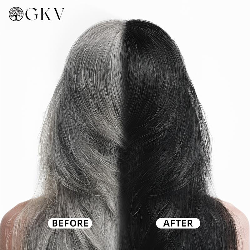 GKV 3 in 1 Hair Dye Shampoo - Various colors available,Herbal Ingredients Natural Shampoo, Natural Haircoloring, Plant Haircare, black hairdye