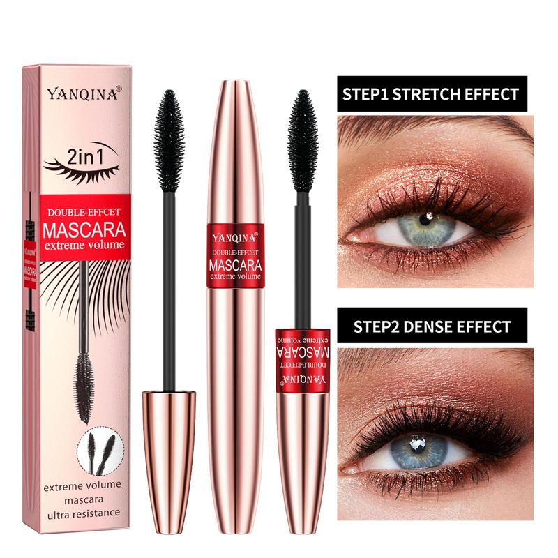 Double-head Long Lasting Mascara Eyelash Comb Kit, 1 Set Eyelashes Lengthening Curling Mascara Stick, Professional Enhancement Makeup Product