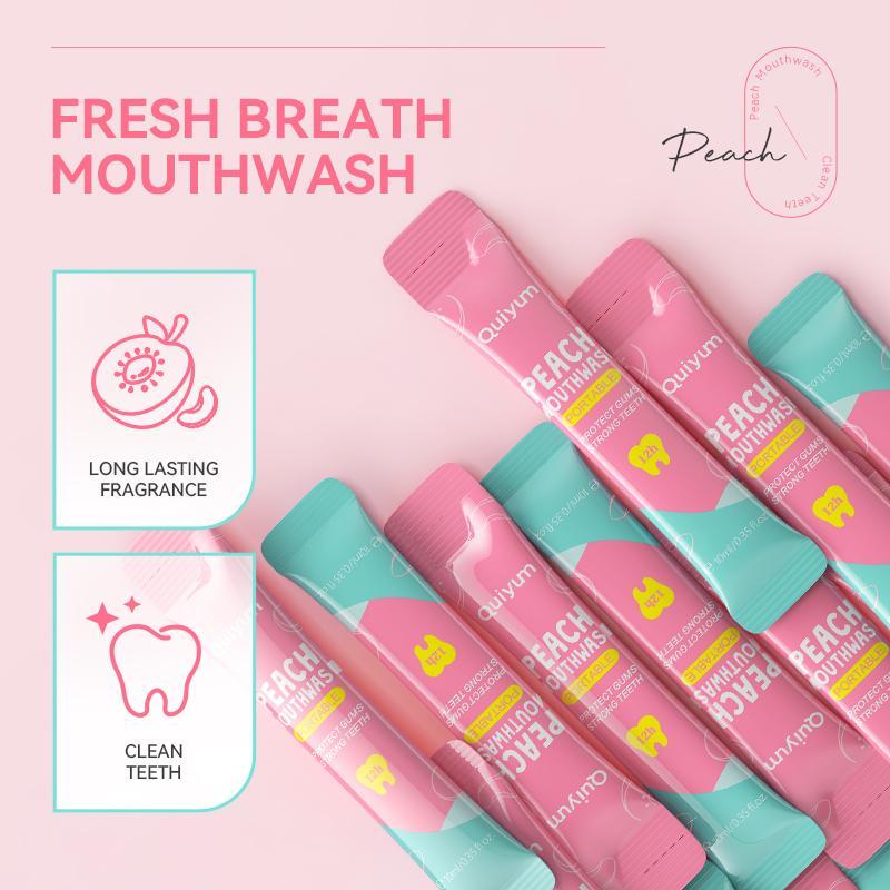 20pcs box Peach Flavor Mouthwash, Fresh Breath Mouthwash, Oral Hygiene Care For Men & Women