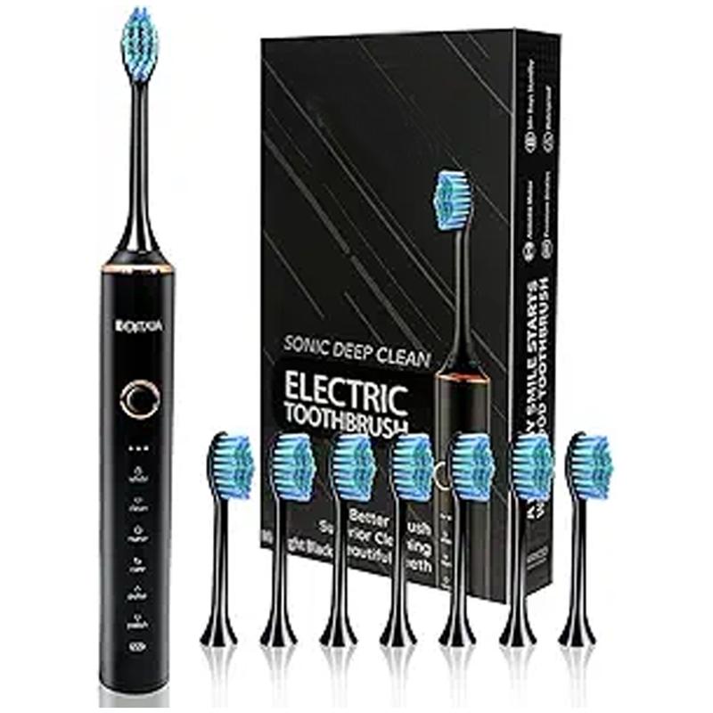 Electric Toothbrushes for Adults, 8 Brush Heads Electric Toothbrush with 37000 VPM Deep Clean 6 Modes 18 Gear, Rechargeable Toothbrushes Fast Charge