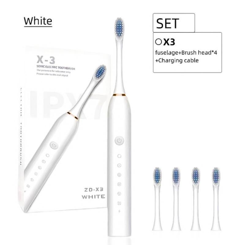 Electric Toothbrush Set, 1 Set USB Rechargeable Toothbrush with Replacement Brush Head, Oral Care Product for Adults