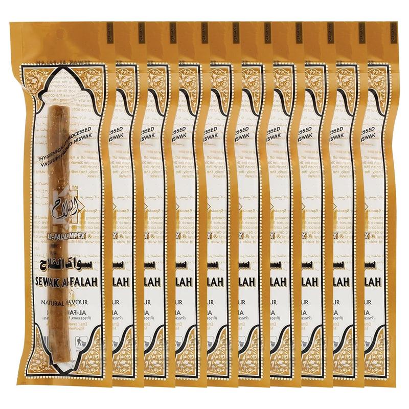 (10 Pack) Thin Sewak Al-Falah Miswak Natural Toothbrush Thin Sticks Oral Traditional Comfort