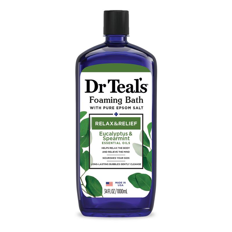 Dr Teal's Relax & Relief Foaming Bath with Pure Epsom Salt, Eucalyptus & Spearmint, 34 fl oz - Body Care, Scent