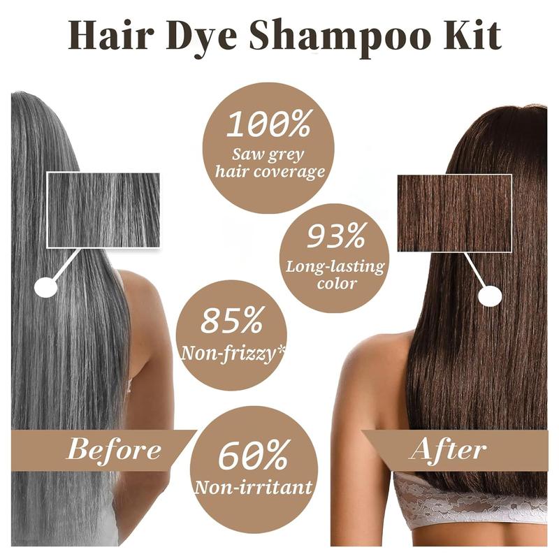 Hair Dye Shampoo Light Brown Hair Color Shampoo for Cray Hair Coverage, Herbal Hair Dye Shampoo 3 in 1 for Men Women Halloween gray hair Haircare