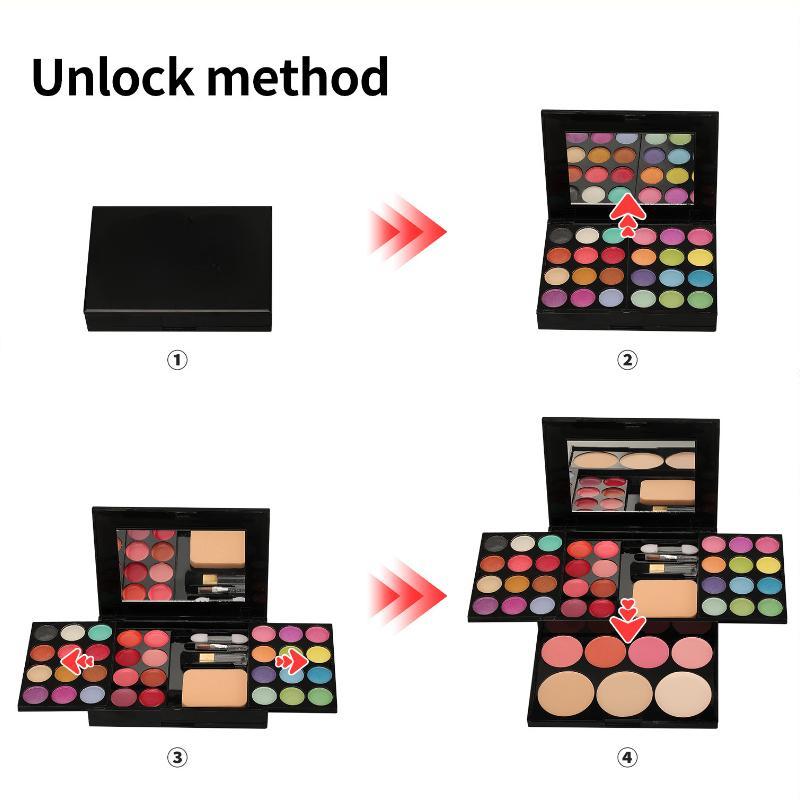 39 Color Makeup Palette with Cosmetic Mirror Set, Eye Shadows Palette & Blush & Concealer & Lip Gloss, Long Lasting Multifunctional Makeup Products