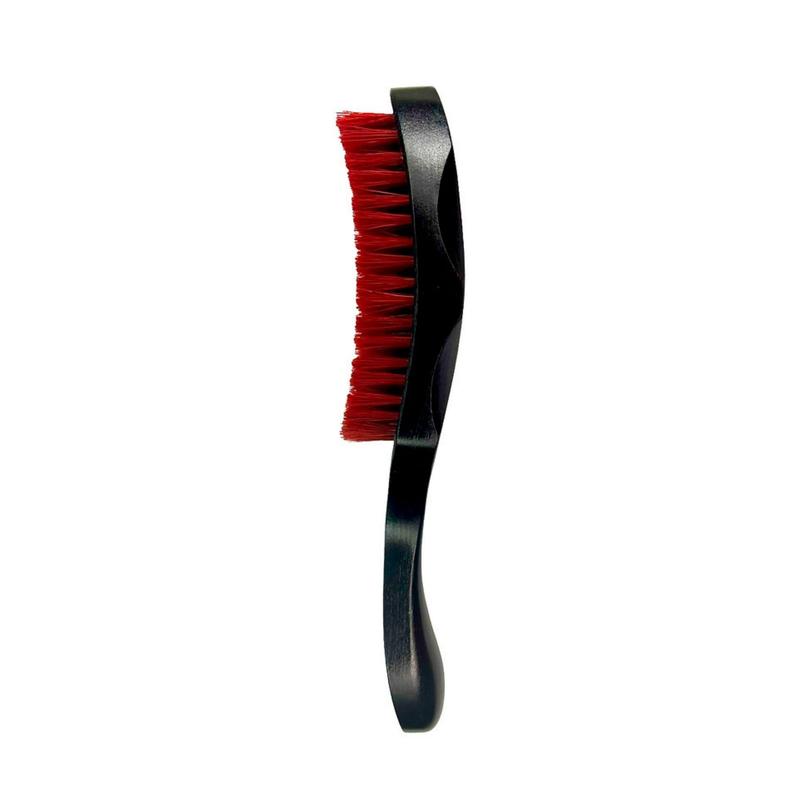 JIGGSAWMILLIONS Soft Wave Brush, Black Tribal Wave Brush Custom Grip, Red Bristle Hair Brush For Men and Women