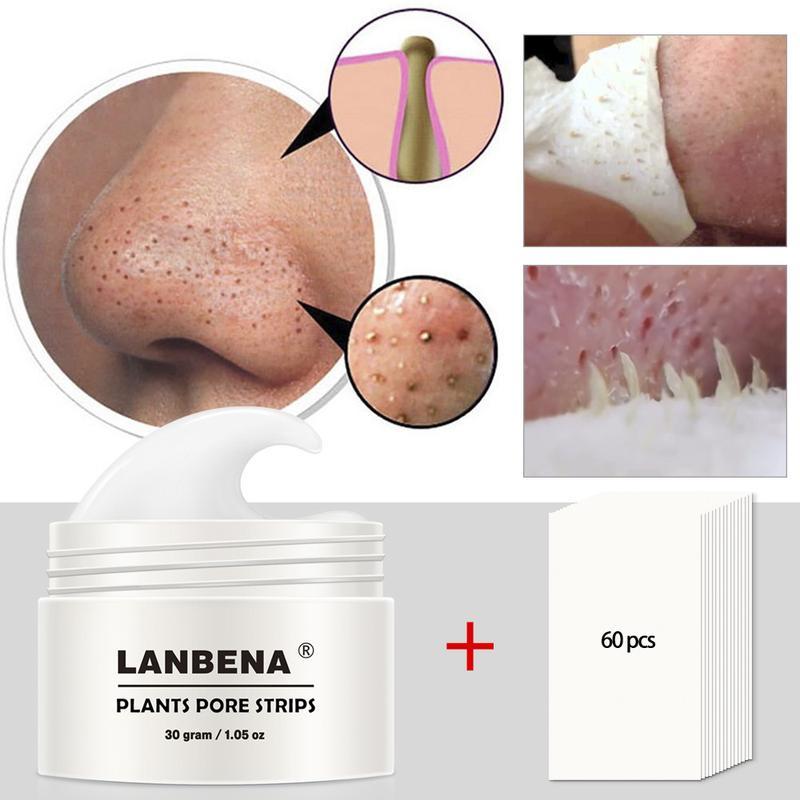 LANBENA Blackhead Remover Mask NosePhyto Pore Strips, Pore CleansingPurifying Exfoliating Mask Phyto AloeVera Blackhead Removal Mask FacialPeeling Nose Strip Acne Deep Cleansing30g 60 Sheets Skincare Comfort