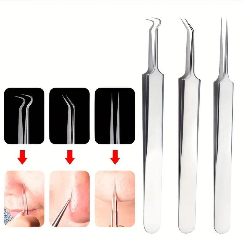 Stainless Steel Blackhead Cleaner Tool Set, 8 Counts set Blackhead Extractor Tool, Professional Skincare Tools for Women & Men