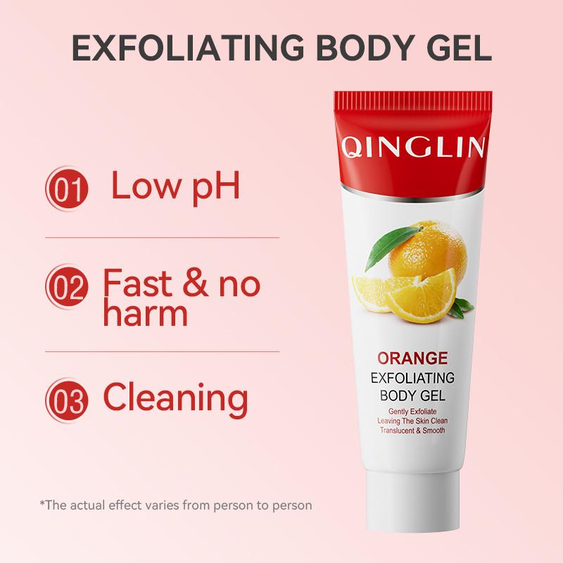 Exfoliating Gel Scrub Orange Scent, Face Body Skin Deep Cleansing Pores, Moisturizing Face, Exfoliating Strawberry Leg Care Women's Exfoliating Body Scrub Men and Women Cleansing (100g)