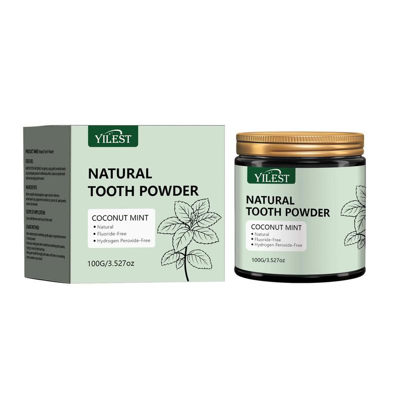 Natural Mineral Tooth Powder, 1 Box Coconut Mint Flavor Teeth Powder, Polishing and Deep Cleaning for Fresh Breath, Suitable for Daily Oral Care