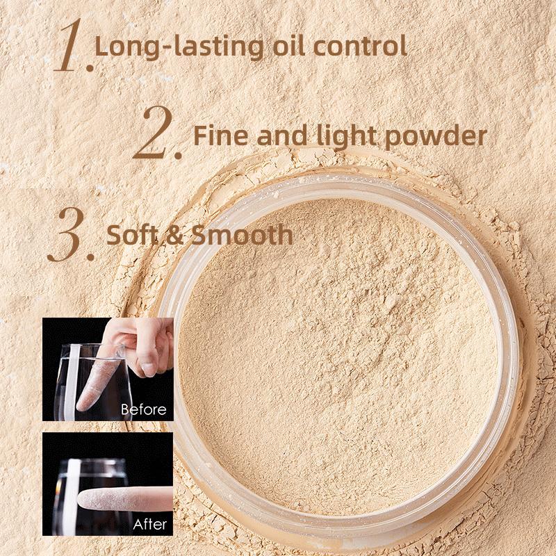 Powder Foundation, Waterproof Loose Powder, Long-wearing Oil Control Face Makeup Powder-foundation