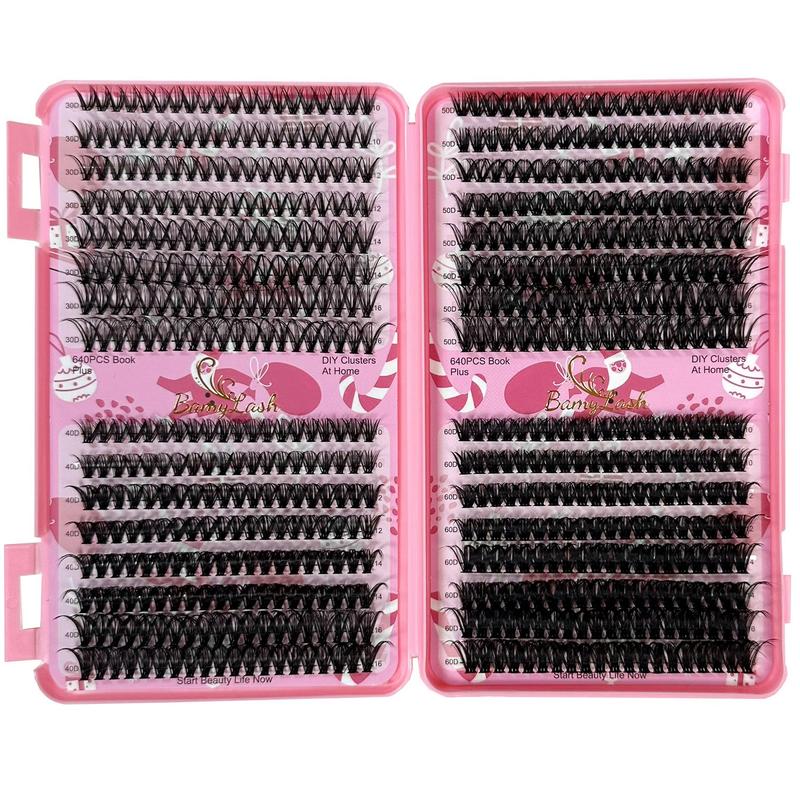 3D Cluster False Eyelashes with Eyelashes Extension Glue & Remover & Tweezers & Eyelash Curler, 1 Set Mixed Length & Styles Diy Cluster Lashes with Tools, Lash Clusters Kit, Makeup Gift for Women, Christmas Gift