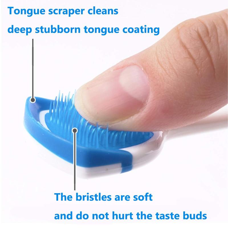 Tongue Brush, Tongue Scraper, Tongue Cleaner Helps Fight Bad Breath, 3 Tongue Scrapers, 3 Pack (Blue & Orange & Red)