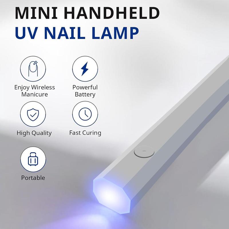 Portable Mini UV LED Nail Lamp, 1 Count USB Rechargeable Handheld Nail Dryer Lamp, Professional Nail Art Manicure Tool for Home & Salon Use, Christmas Gift