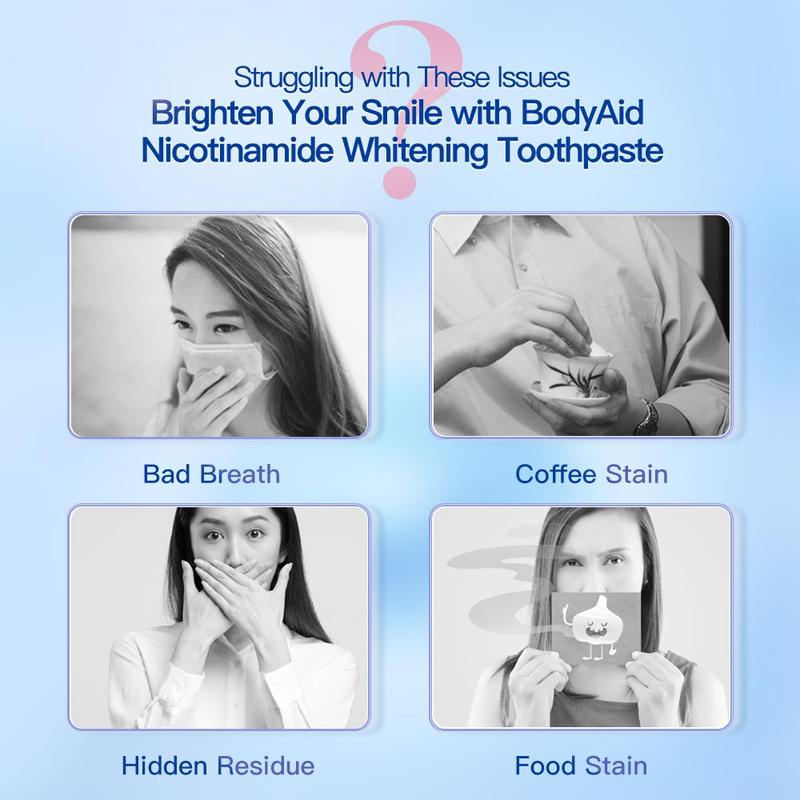 BodyAccel Smile Bright Toothpaste–Best toothpaste for sensitive teeth-Niacinamide-Infused Whitening Power with Xylitol-x