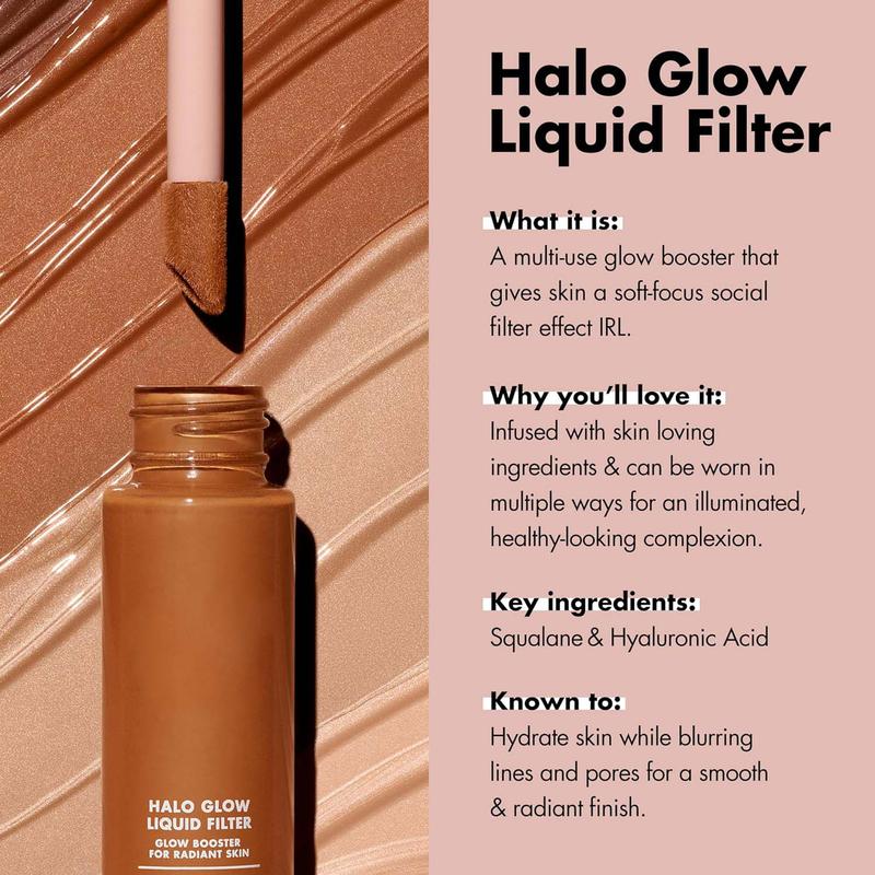 Halo Glow Liquid Filter, Complexion Booster For A Glowing, Soft-Focus Look, Infused With Hyaluronic Acid, Vegan & Cruelty-Free, 3.5 Medium