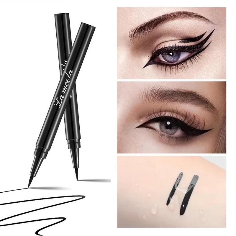 1 2pcs set Waterproof Liquid Eyeliner, Long Lasting Quick Drying Eyeliner Pen, for Daily Makeup