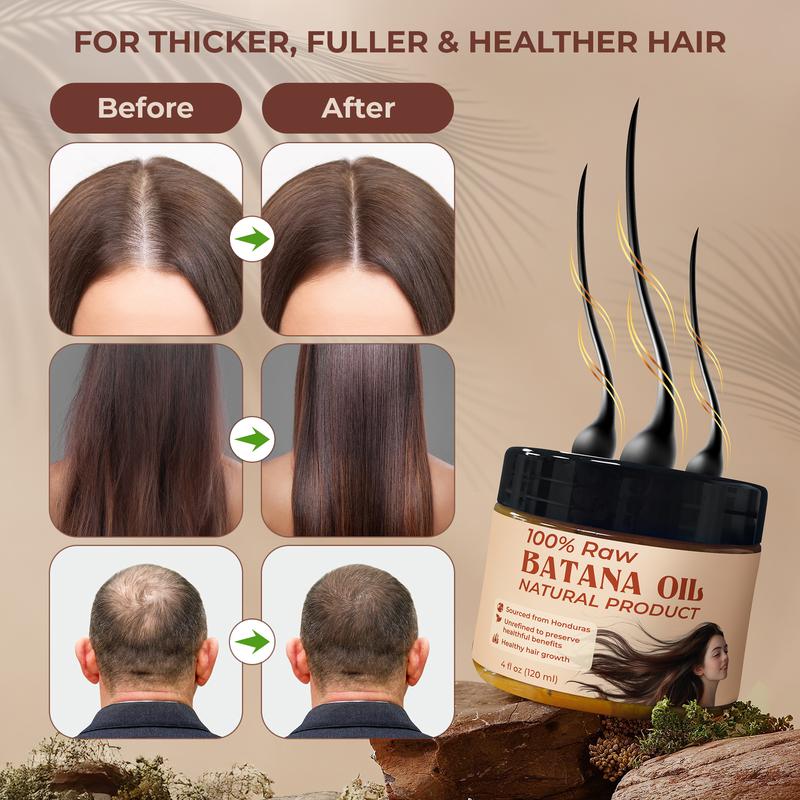 100% Pure Batana Oil for Hair Growth – Natural Hair Thickener for Men & Women, Prevents Hair Loss & Split Ends, Promotes Stronger, Fuller Hair