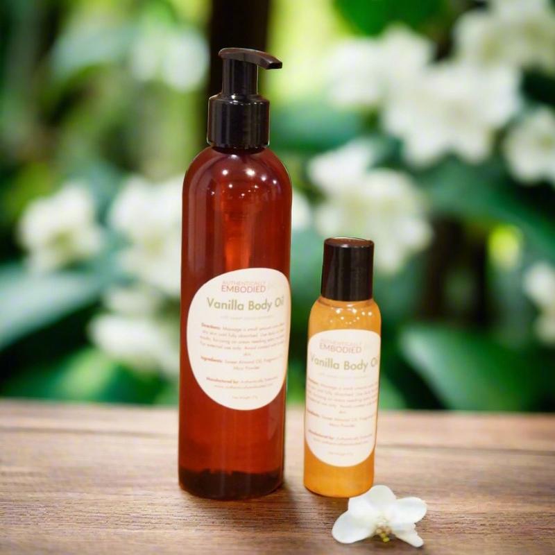 Authentically Embodied Vanilla Body Oil Moisturizing Shimmer - For Soft and Smooth Skin Scented Body Care