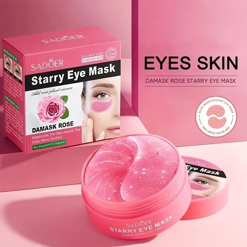 30 Pairs box Rose Starry Hydrating Brightening Eye Mask, Moisturizing Repair Eye Patch, Eye Care For Women