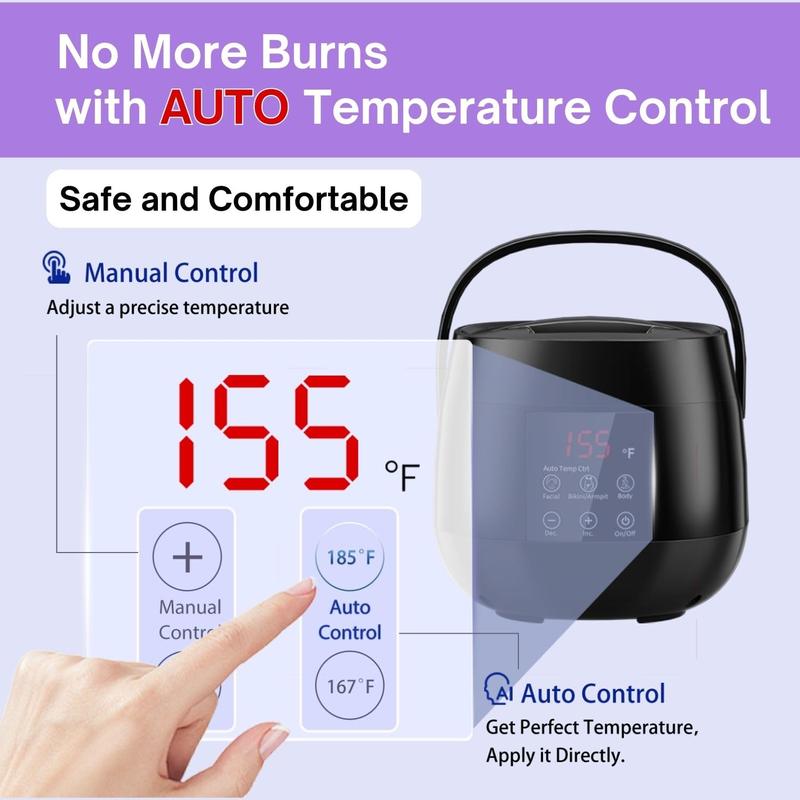 Digital Wax Warmer for Hair Removal, Gentle Wax Pot for Bikini Waxing & Facial Waxing,  Wax Machine with AUTO Temperature Control