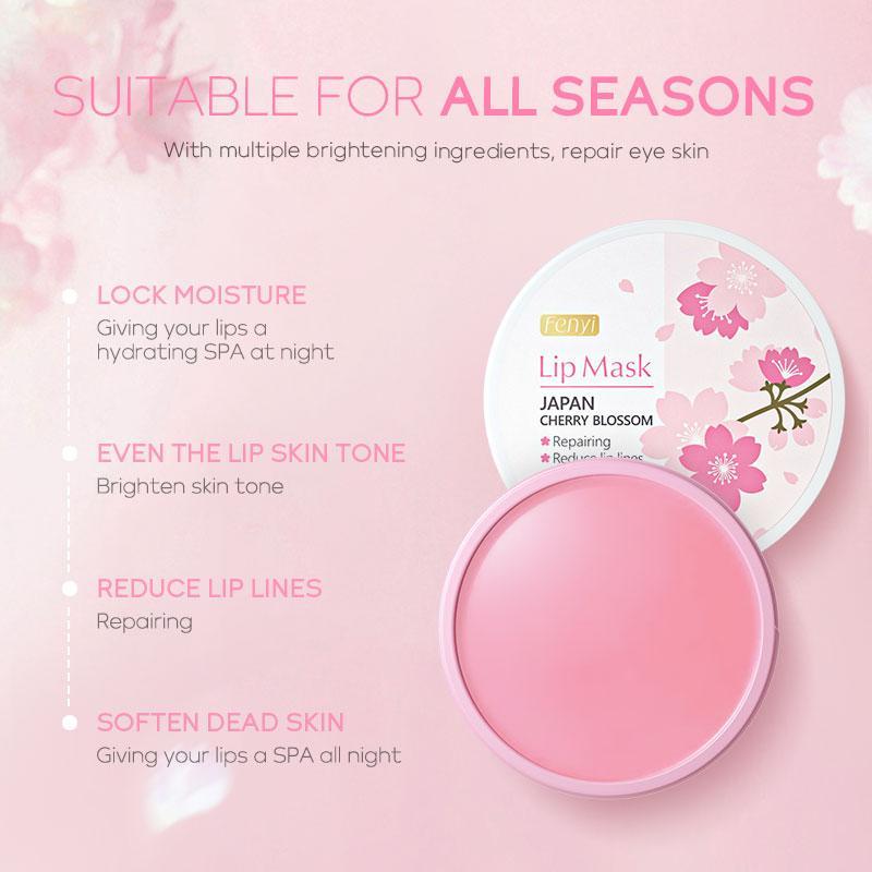 Hydrating Cherry Blossom Skincare Lip Mask, Comfort Moisturizing Lip Masks, Long Lasting Nourishing Lip Balm for Women & Girls