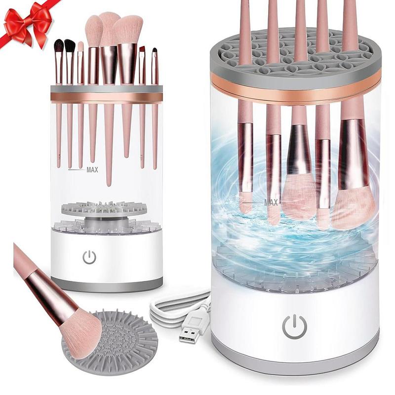 Christmas Electric Makeup Brush Cleaner, Automatic Makeup Brush Cleaner Machine, Electric Spinning Cleaner, Super-fast for Most Size Brush