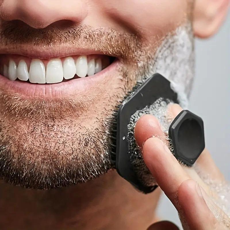 Summer Silicone Facial Scrubber, Portable Facial Cleaning Brush, Mini Handheld Massage Brush, Men's Beard and Mustache Grooming Brush, Shower Cleansing Brush, Christmas Gift