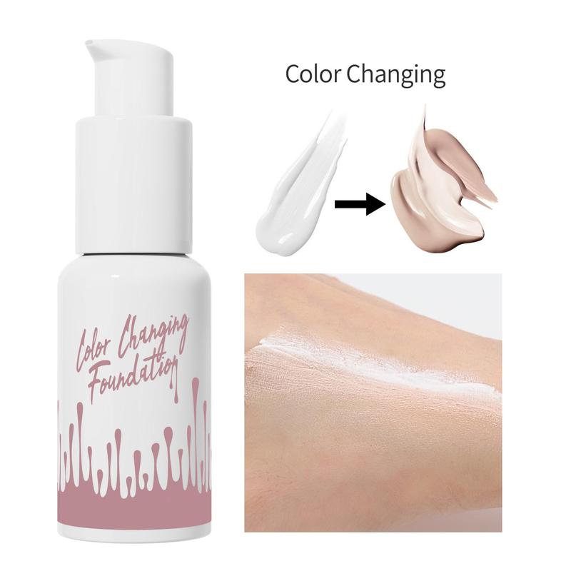 Moisturizing Color Changing Foundation, Natural Look Liquid Foundation, Lightweight Makeup Base, Multi-use Facial Makeup Products for Women & Girls