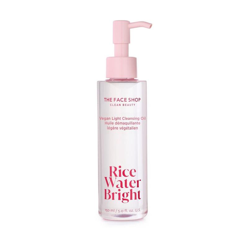 The Face Shop Rice Water Bright Light Facial Cleansing Oil, Daily Makeup Remover, Vegan, Korean Skin Care Lightweight for Oily Dry Skin