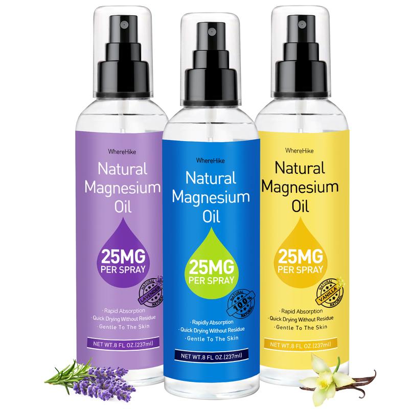 Pure MagnesiumOil Spray with Lavender - Big 8 fl oz Topical Magnesium Chloride for feet, Organic Natural Magnesium Spray from Ancient Zechstein Seabed Body Care aceite de spray magnesium